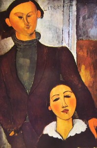 Modigliani: Jacques Lipchitz e la moglie, cm. 81 x 54, Art Institute, Chicago.